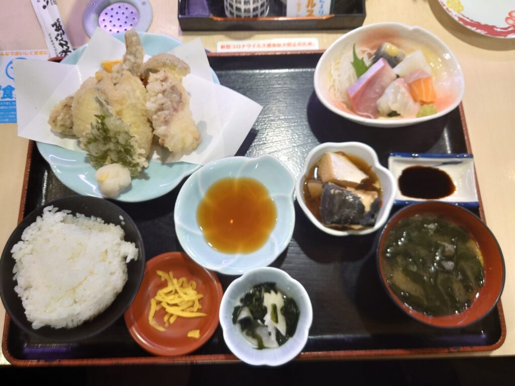 ここも春日店　メニュー　地だこ天ぷら定食