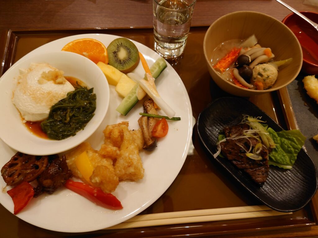 神戸シェラトン　レストラン　夕食　ガーデンカフェ
