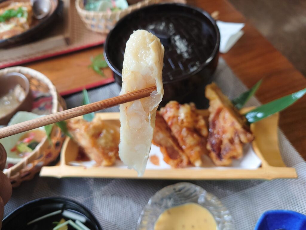 マイントピア別子　レストランもりの風　ランチ　海老湯葉巻き