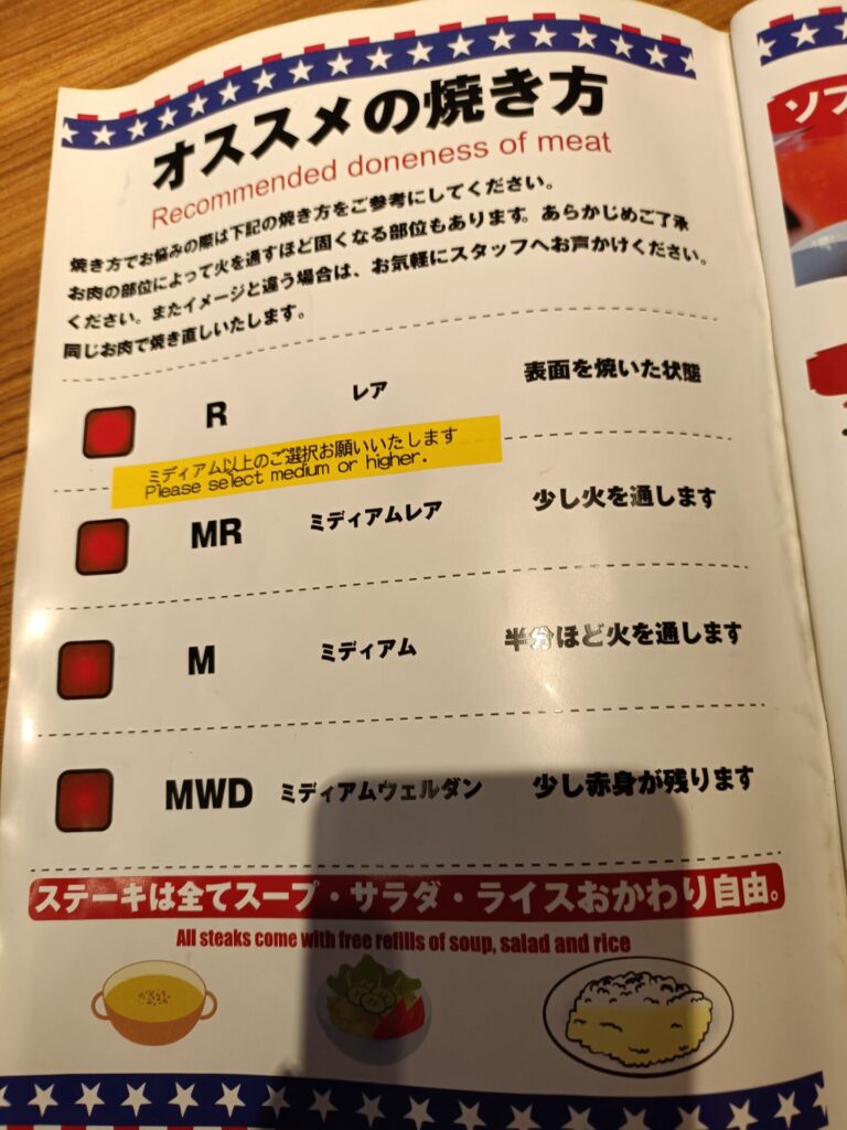 沖縄ステーキグルメ　ステーキ88Jr読谷店　メニュー