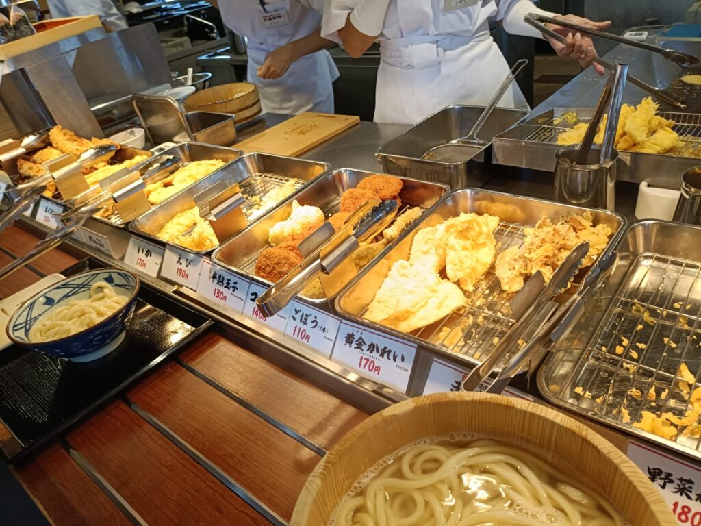 高松うどん　丸亀製麵　天ぷら