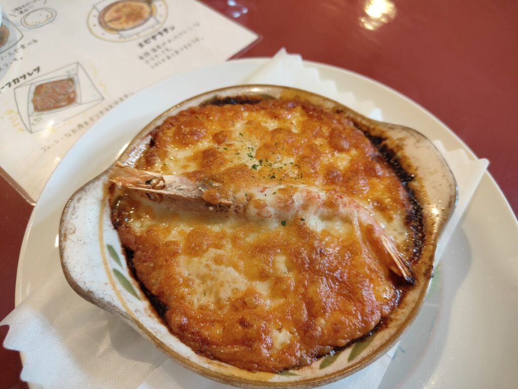 ビストロあおやぎ　エビグラタン
