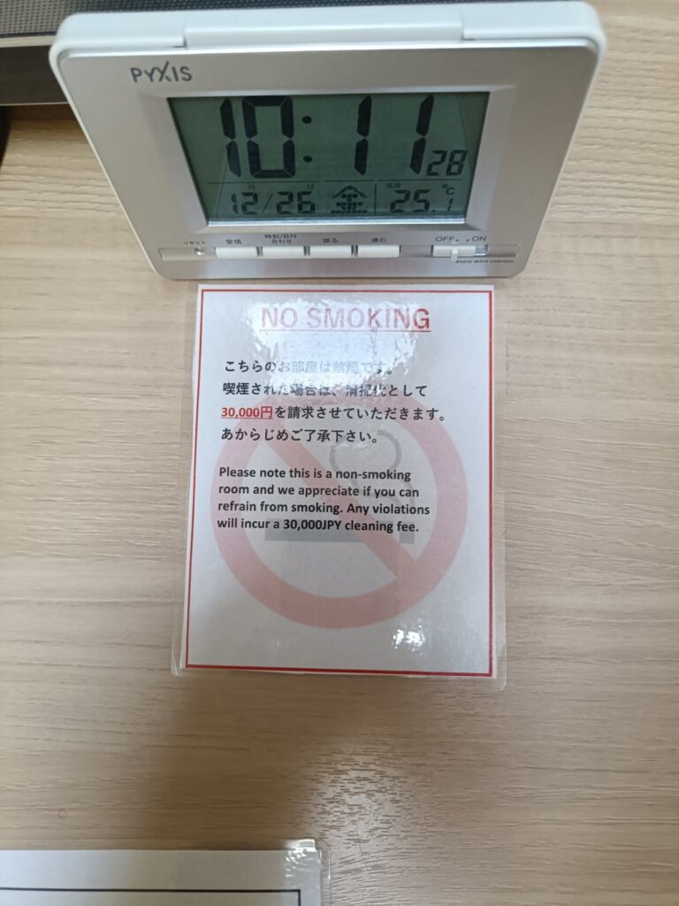 和歌山旅行　和歌山ホテル　とれとれヴィレッジ　パンダヴィレッジ　喫煙